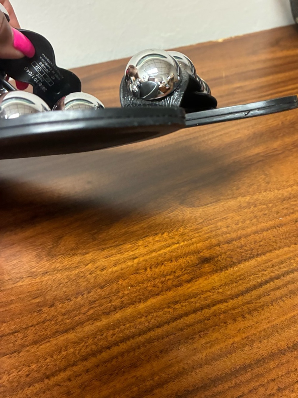 NWOT Zara Basic Sandals with Metallic Spheres - Picture 2 of 3